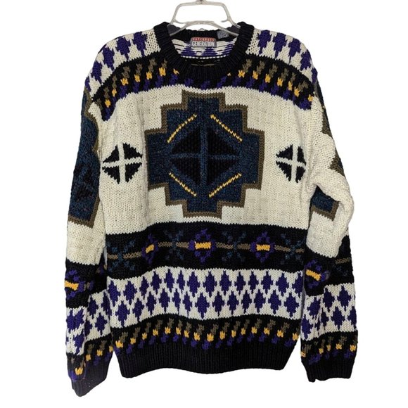 SATURDAYS GENERATION Vintage long sleeve Colorful Southwest Mens Sweater size‎ M - Picture 5 of 8